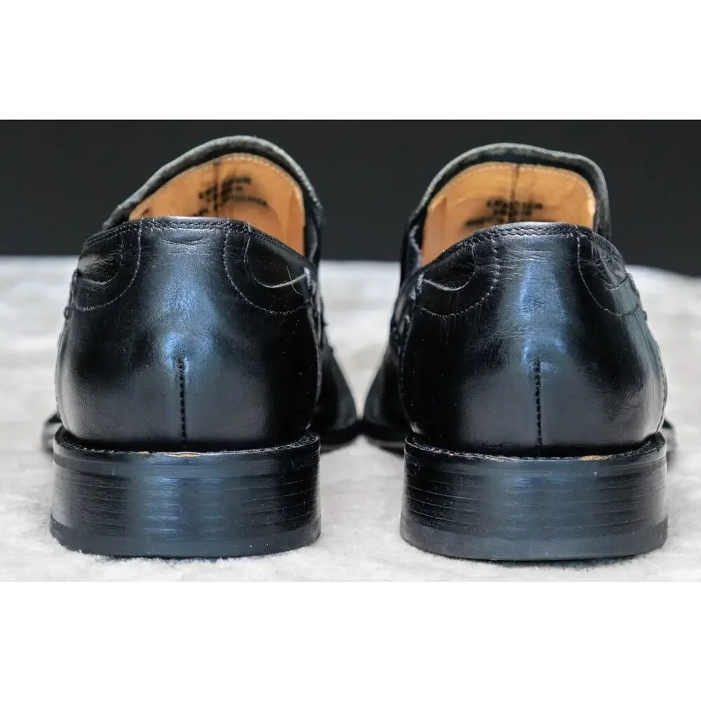 Kenneth Cole New York Black Leather Slip On Square Toe Loafers Mens Size 10